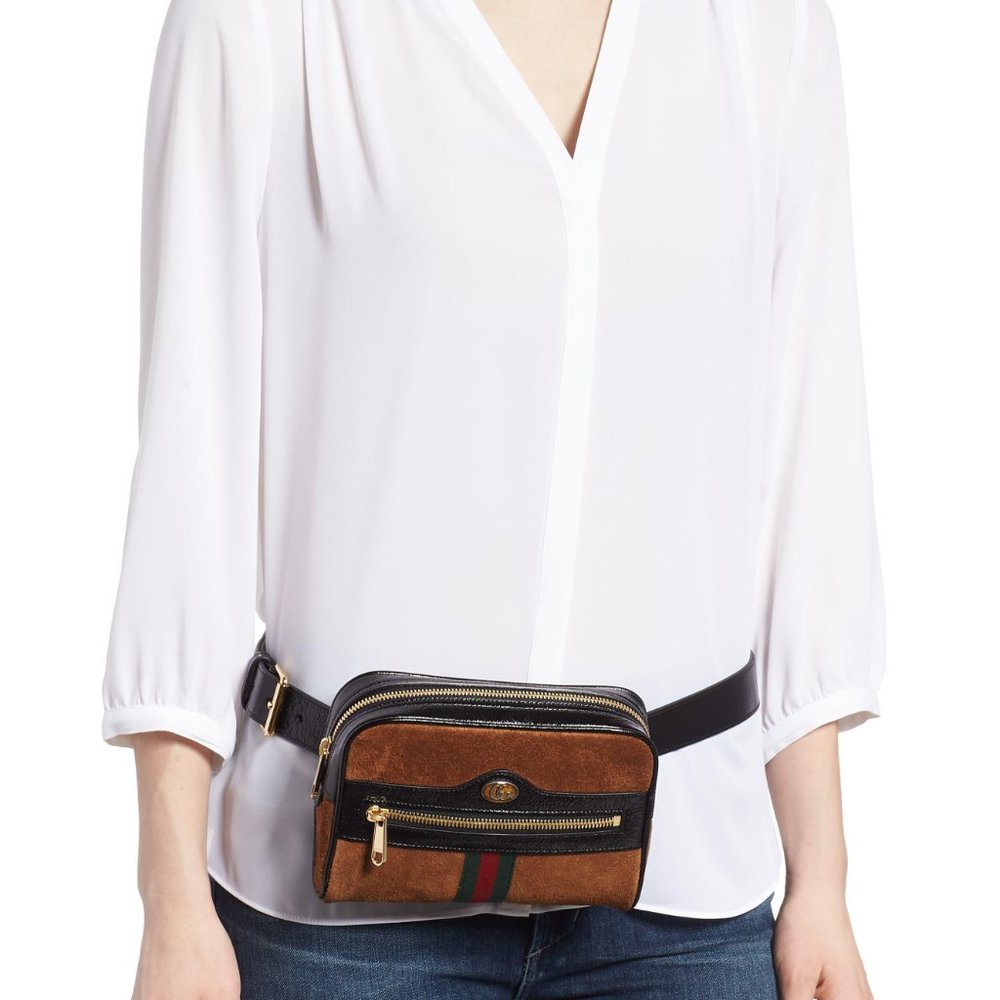 Gucci brown Ophidia Suede Belt Bag - Picture 6 of 14